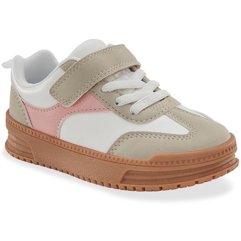 NWT Carter's Toddler Girls Sneaker White Pink and Tan size 7T